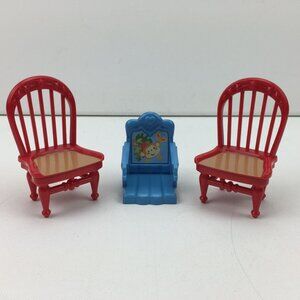 Fisher Price Playhouse Toy Chair Set Dining Room Living Room Dollhouse Furniture